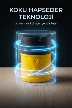 2 Adet X Cam Kokusuz Küllük | Koku Hapseden Kapaklı | Rüzgar Önleyici Kapaklı | Araç ve Ev Kullanımına Uygun | Sarı | 210 ML