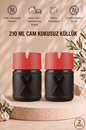 2 Adet X Cam Kokusuz Küllük | Koku Hapseden Kapaklı | Rüzgar Önleyici Kapaklı | Araç ve Ev Kullanımına Uygun | Turuncu | 210 ML