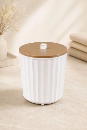 5 Parça Banyo Seti Modern Çizgili Tasarım | Çöp Kovası | Wc Fırçası | Organizer | Sıvı Sabunluk | Diş fırçalık