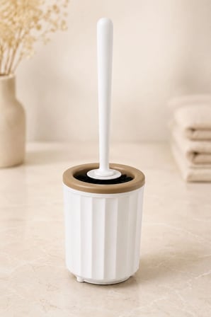 5 Parça Banyo Seti Modern Çizgili Tasarım | Çöp Kovası | Wc Fırçası | Organizer | Sıvı Sabunluk | Diş fırçalık