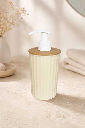 4 Parça Banyo Seti Modern Çizgili Tasarım | Organize | Pamukluk | Organizer | Sıvı Sabunluk | Diş fırçalık
