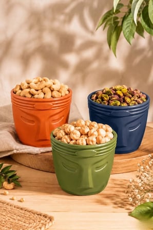 3 Parça Dekoratif Kase Takımı | Çerezlik & Atıştırmalık Sunum Kasesi | BPA Free | Gıda Temasına Uygun