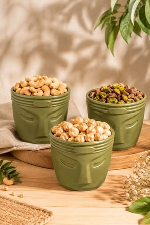 3 Parça Dekoratif Kase Takımı | Çerezlik & Atıştırmalık Sunum Kasesi | BPA Free | Gıda Temasına Uygun