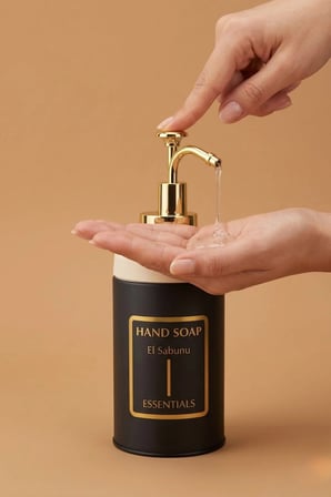 Standlı Sıvı Sabunluk Seti | El Sabunu & Bulaşık Sabunu | Metal Stant | 350 ML | Metal