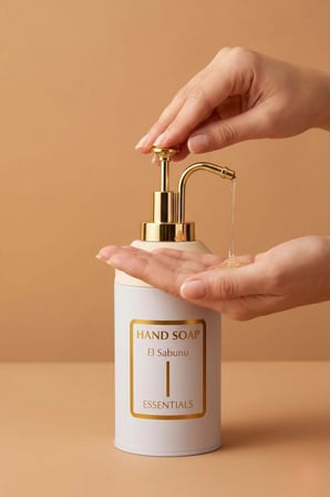 Standlı Sıvı Sabunluk Seti | El Sabunu & Bulaşık Sabunu | Metal Stant | 350 ML | Metal