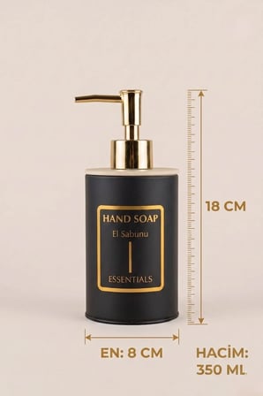 2’li Set Premium Sıvı Sabunluk | El Sabunu & Bulaşık Sabunu Dispenseri | Modern Pompalı Şık Tasarım | Siyah
