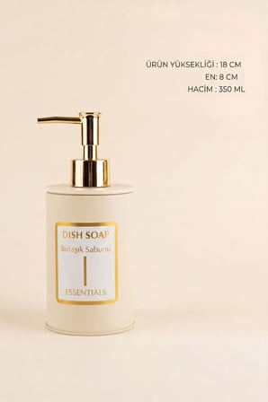 2’li Set Premium Sıvı Sabunluk | El Sabunu & Bulaşık Sabunu Dispenseri | Modern Pompalı Şık Tasarım | Bej