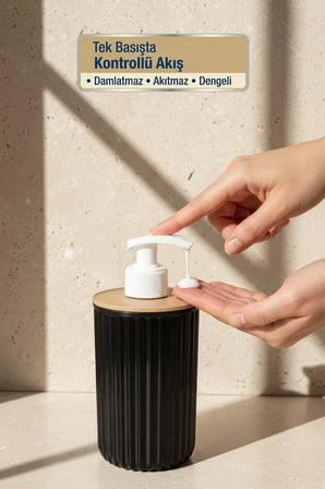 5 Parça Banyo Seti | Sıvı Sabunluk | Diş fırçalık | | Katı sabunluk | Pamukluk | Organizer | Siyah