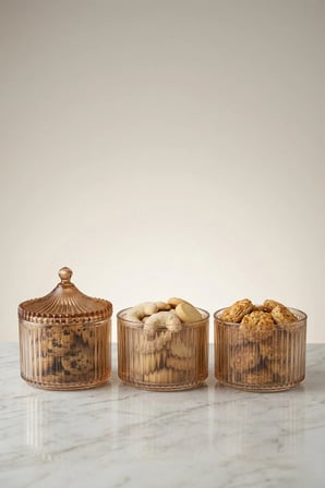 3 Parça Saklama Kabı | Şekerlik | Drajelik | Çok Amaçlı Organizer | 500 ML | Bal