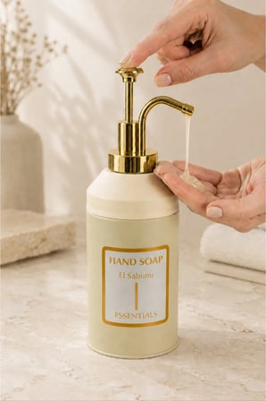 Standlı Sıvı Sabunluk Seti | El Sabunu & Bulaşık Sabunu | Metal Stant | 350 ML | Metal