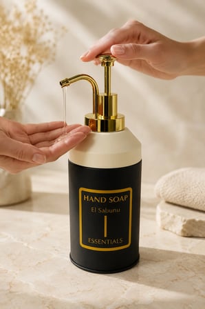 Standlı Sıvı Sabunluk Seti | El Sabunu & Bulaşık Sabunu | Metal Stant | 350 ML | Metal