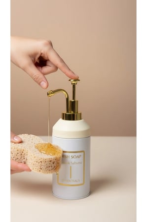 Standlı Sıvı Sabunluk Seti | El Sabunu & Bulaşık Sabunu | Metal Stant | 350 ML | Metal