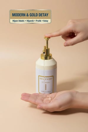 Standlı Sıvı Sabunluk Seti | El Sabunu & Bulaşık Sabunu | Metal Stant | 350 ML | Metal
