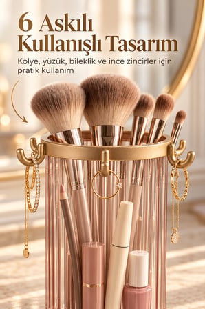 Le Paris Takı & Makyaj Organizeri | Küpe, Yüzük, Kolye, Bileklik Askılı | Rose Akrilik