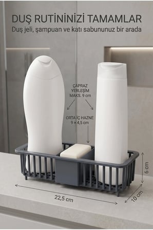 2 Adet Paslanmaz Plastik Mutfak Banyo Düzenleyici | Sıvı Sabun Bulaşık Deterjanı | Şampuan Duş Jeli Organizer