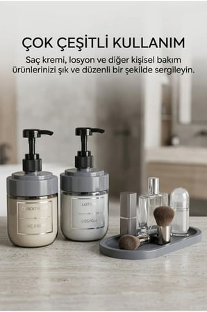 2’li Cam Sıvı Sabunluk Seti | El ve Bulaşık Sabunu | Standlı Banyo Düzenleyici | 425 ML x 2