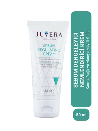 JUVERA  Karma ve Yağlı Ciltler İçin Sebum Dengeleyici - Yağlandırmadan Nemlendiren Krem 50 ml