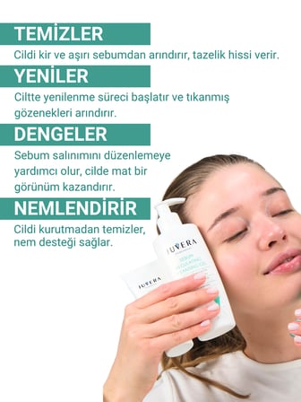 JUVERA  Siyah Nokta Karşıtı Karma ve Yağlı Ciltler İçin Yıkama Jeli - Sebum Regulating Gel 400 ml