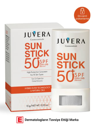 Juvera Stick Güneş Koruyucu Krem Tüm Cilt Tipleri Için 50spf Pa++++ 15 gr – tüm cilt tipleri için geniş spektrumlu, stick formda pratik güneş koruyucu Juvera Stick Güneş Koruyucu Krem Tüm Cilt Tipleri Için 50spf Pa++++ 15 gr – tüm cilt tipleri için g