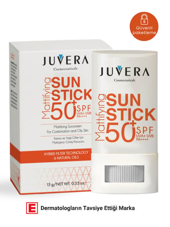 JUVERA  Stick Güneş Koruyucu Krem Karma ve Yağlı Ciltler Için 50spf Pa++++ 15 gr