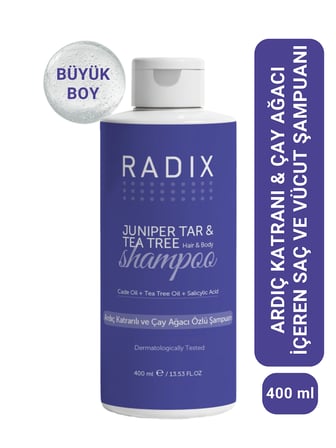 RADIX  Saç Yağlanma ve Kepek Karşıtı Ardıç Katranlı Ve Çay Ağacı Özlü Şampuan 400ML