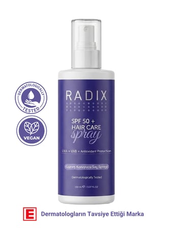 RADIX  SPF50+ UV Ve Isı Koruyucu Saç Bakım Spreyi | Güneş Deniz Ve Havuz Suyu Yıpranmalarına Karşı 150 ML