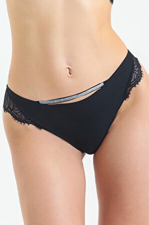 Taşlı Dantelli Normal Külot