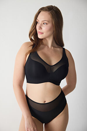 Tüllü Balensiz Yarı Destekli Toparlayıcı Sütyen