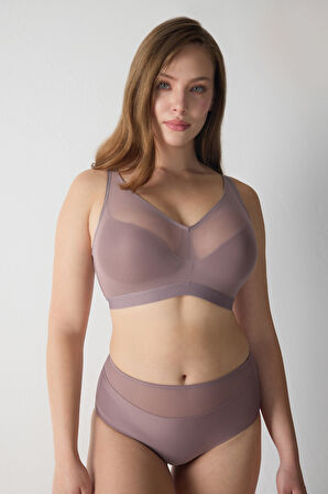 Tüllü Balensiz Yarı Destekli Toparlayıcı Sütyen 4636