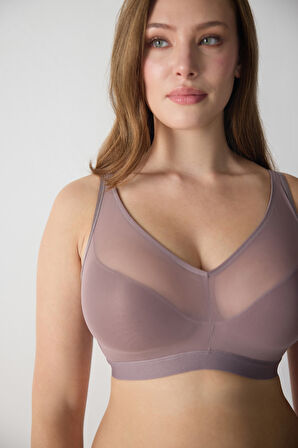 Tüllü Balensiz Yarı Destekli Toparlayıcı Sütyen 4636