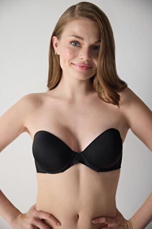 Basic Düz Ekstra Dolgulu Straplez Sütyen