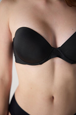 Basic Düz Ekstra Dolgulu Straplez Sütyen