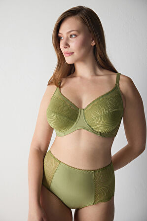 Dantelli Tüllü Yarı Destekli Toparlayıcı Sütyen