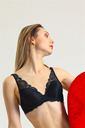 İnce Dantelli Push Up Destekli Sütyen