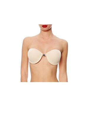Önden Klipsli Sırtı Askılı Push Up Straplez Sütyen