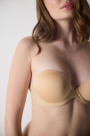 Basic Düz Ekstra Dolgulu Destekli Straplez Sütyen 2087