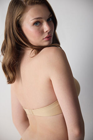 Basic Düz Ekstra Dolgulu Destekli Straplez Sütyen 2087