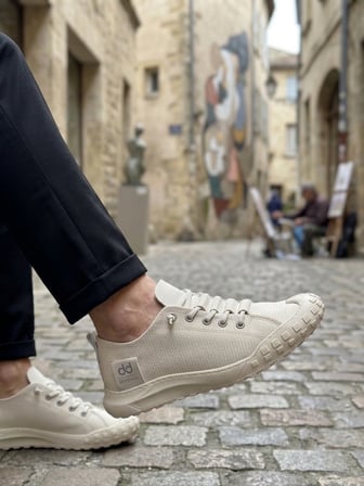 BA0248 BOA Krem Esnek Bağcıklı Ultra Hafif Nefes Alan Sneaker Ayakkabı
