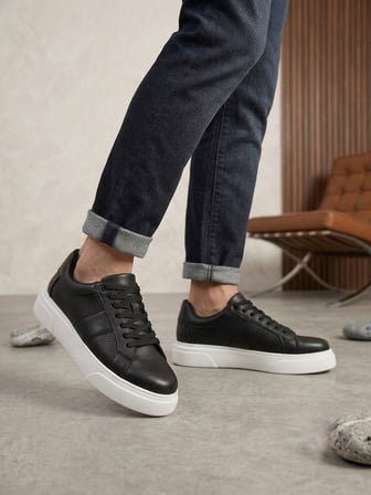 BA0247 Erkek Sneaker Günlük Casual Spor Ayakkabı Siyah