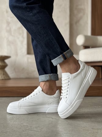 BLF-010 Erkek Sneaker Günlük Casual Spor Ayakkabı Beyaz