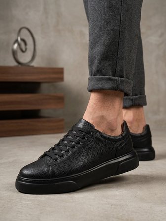 BLF-010 Erkek Sneaker Günlük Casual Spor Ayakkabı Siyah Taban