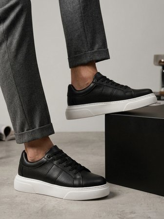 BA0247 Erkek Sneaker Günlük Casual Spor Ayakkabı Siyah