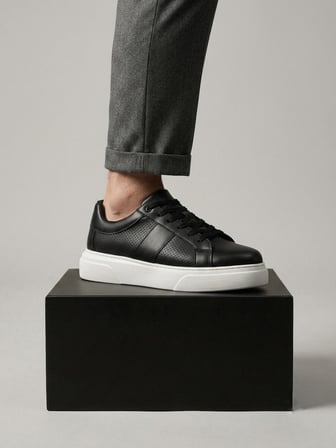 BA0247 Erkek Sneaker Günlük Casual Spor Ayakkabı Siyah