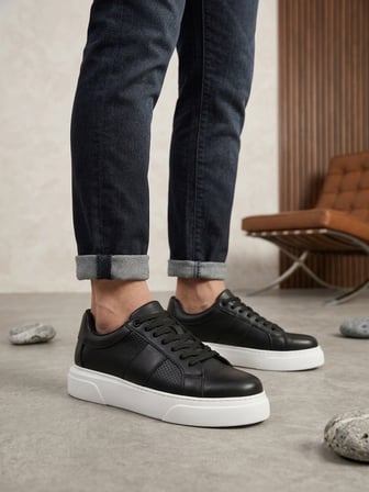 BA0247 Erkek Sneaker Günlük Casual Spor Ayakkabı Siyah
