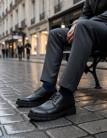 BA0237 Bağcıklı Klasik Yüksek Taban Casual Erkek Ayakkabı