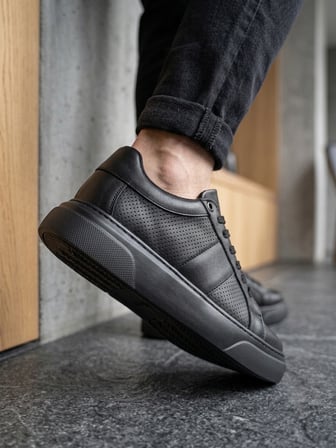 BA0247 Erkek Sneaker Günlük Casual Spor Ayakkabı Siyah Taban