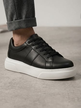 BA0247 Erkek Sneaker Günlük Casual Spor Ayakkabı Siyah