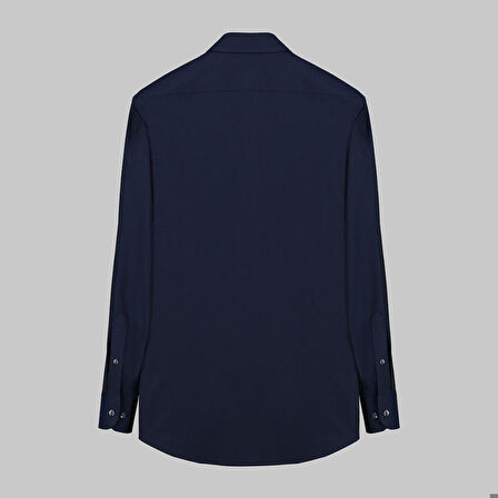 ELVIO UZUN KOL KLASİK LACİVERT GÖMLEK