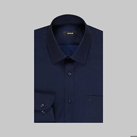 ELVIO UZUN KOL KLASİK LACİVERT GÖMLEK