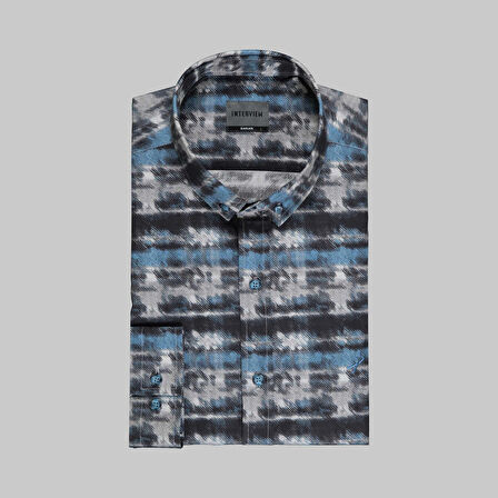 GOIAS UZUN KOL MAVİ FITTED GÖMLEK